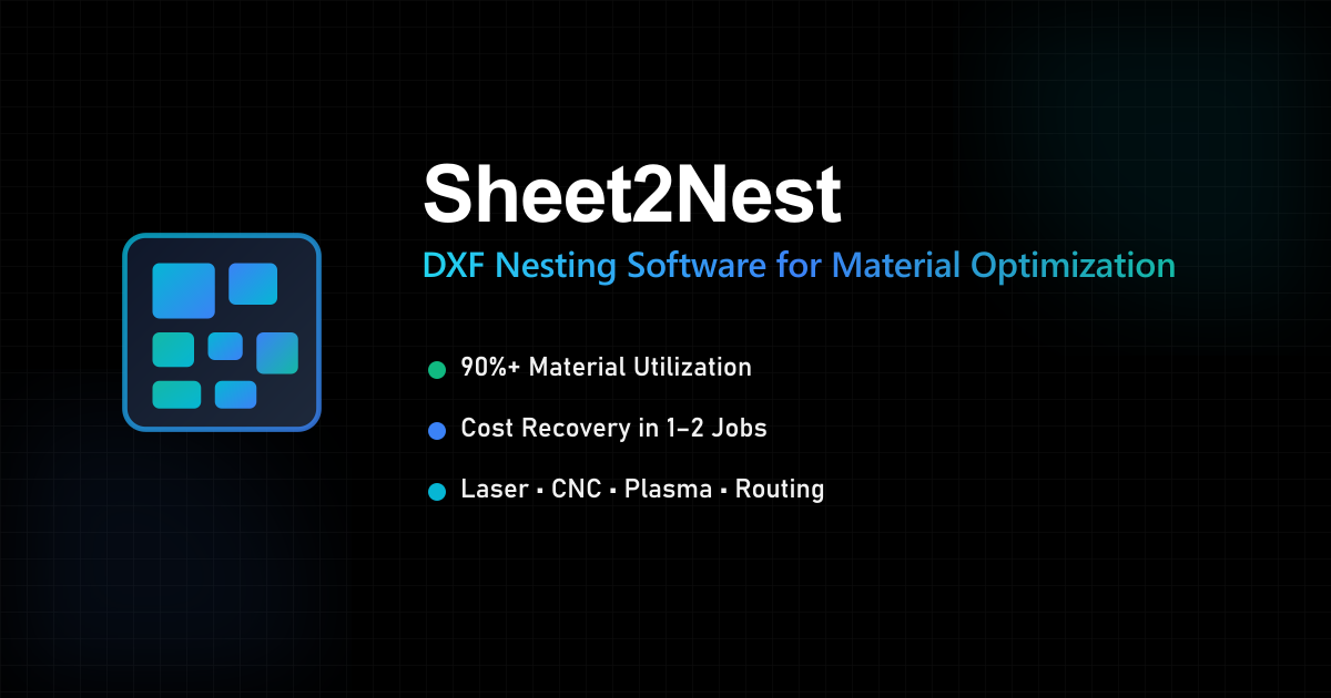 Sheet2Nest | Free Browser-Based DXF Nesting Software